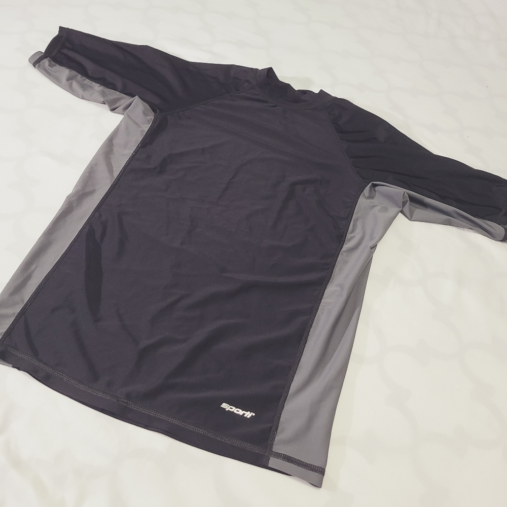 Sporti Women's Black‎ Grey UPF 50+ Sport Fit Rash Guard Size XL